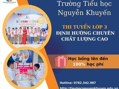 TUYỂN BỔ SUNG HỌC SINH LỚP 3 ĐỊNH HƯỚNG THI CHUYÊN VÀ CHẤT LƯỢNG CAO